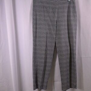 Talbots Geometric Black White Ankle Pants Women 8 32x26 Stretch